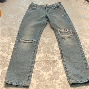 Levi's Women's Distressed Light Blue Straight Leg Jeans